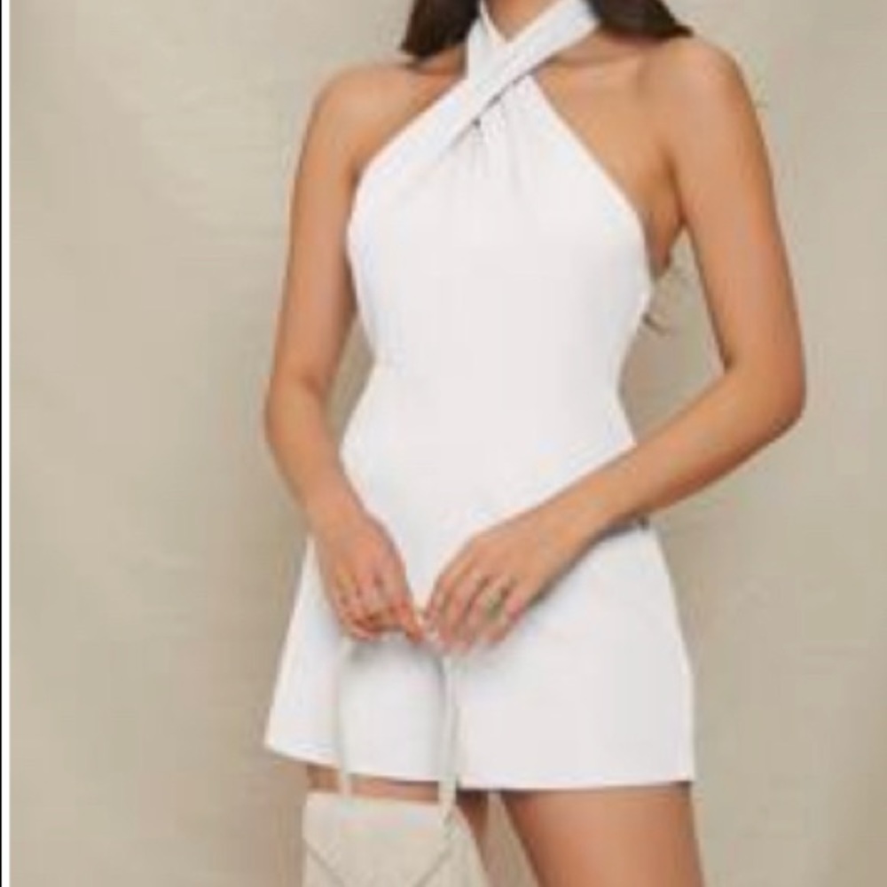 SHEIN white halter romper